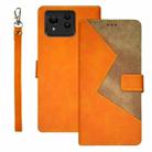 For ASUS Zenfone 11 Ultra idewei Two-color Splicing Leather Phone Case(Orange) - 1