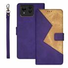 For ASUS Zenfone 11 Ultra idewei Two-color Splicing Leather Phone Case(Purple) - 1