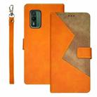 For Nokia XR21 idewei Two-color Splicing Leather Phone Case(Orange) - 1