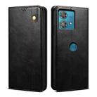 For Motorola Edge 40 Neo Oil Wax Crazy Horse Texture Leather Phone Case(Black) - 1