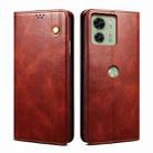 For Motorola Edge 40 Oil Wax Crazy Horse Texture Leather Phone Case(Brown) - 1