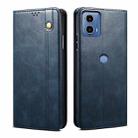 For Motorola Moto G24 Power Oil Wax Crazy Horse Texture Leather Phone Case(Blue) - 1
