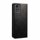 For Motorola Moto E14 Oil Wax Crazy Horse Texture Leather Phone Case(Black) - 3