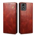 For Motorola Moto E14 Oil Wax Crazy Horse Texture Leather Phone Case(Brown) - 1
