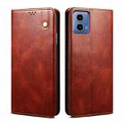 For Motorola Moto G85 Oil Wax Crazy Horse Texture Leather Phone Case(Brown) - 1