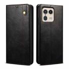 For Motorola Edge 50 Ultra Oil Wax Crazy Horse Texture Leather Phone Case(Black) - 1