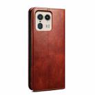 For Motorola Edge 50 Ultra Oil Wax Crazy Horse Texture Leather Phone Case(Brown) - 3