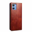 For Motorola Moto G54 5G Global Oil Wax Crazy Horse Texture Leather Phone Case(Brown) - 3