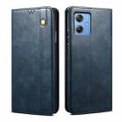 For Motorola Moto G54 Power 5G Oil Wax Crazy Horse Texture Leather Phone Case(Blue) - 1