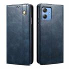 For Motorola Moto G64 5G Global Oil Wax Crazy Horse Texture Leather Phone Case(Blue) - 1