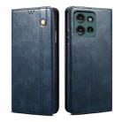 For Motorola Moto G75 5G Oil Wax Crazy Horse Texture Leather Phone Case(Blue) - 1