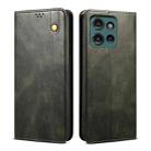For Motorola Moto G75 5G Oil Wax Crazy Horse Texture Leather Phone Case(Green) - 1