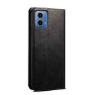 For Motorola Moto G35 Oil Wax Crazy Horse Texture Leather Phone Case(Black) - 3