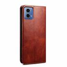 For Motorola Moto G35 Oil Wax Crazy Horse Texture Leather Phone Case(Brown) - 3