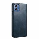 For Motorola Moto G35 Oil Wax Crazy Horse Texture Leather Phone Case(Blue) - 3