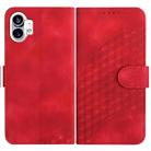 For Nothing Phone 1 YX0060 Elephant Head Embossed Phone Leather Case with Lanyard(Red) - 1