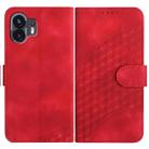 For Nothing Phone 2 YX0060 Elephant Head Embossed Phone Leather Case with Lanyard(Red) - 1