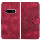 For Nothing Phone 3a Elephant Head Embossed Phone Leather Case with Lanyard(Rose Red) - 1