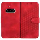 For Nothing Phone 3a Elephant Head Embossed Phone Leather Case with Lanyard(Red) - 1
