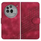 For Nothing Phone 3a Pro Elephant Head Embossed Phone Leather Case with Lanyard(Rose Red) - 1