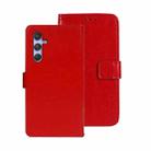 For Samsung Galaxy S23 FE 5G idewei Crazy Horse Texture Leather Phone Case(Red) - 1