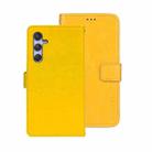 For Samsung Galaxy S23 FE 5G idewei Crazy Horse Texture Leather Phone Case(Yellow) - 1