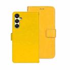 For Samsung Galaxy A25 5G idewei Crazy Horse Texture Leather Phone Case(Yellow) - 1
