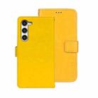 For Samsung Galaxy S24 5G idewei Crazy Horse Texture Leather Phone Case(Yellow) - 1