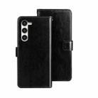 For Samsung Galaxy S24 5G idewei Crazy Horse Texture Leather Phone Case(Black) - 1