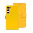 For Samsung Galaxy S24+ 5G idewei Crazy Horse Texture Leather Phone Case(Yellow) - 1