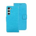 For Samsung Galaxy S24+ 5G idewei Crazy Horse Texture Leather Phone Case(Sky Blue) - 1