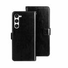 For Samsung Galaxy S24+ 5G idewei Crazy Horse Texture Leather Phone Case(Black) - 1