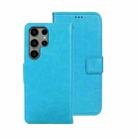 For Samsung Galaxy S24 Ultra 5G idewei Crazy Horse Texture Leather Phone Case(Sky Blue) - 1