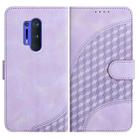 For OnePlus 8 Pro YX0060 Elephant Head Embossed Phone Leather Case with Lanyard(Light Purple) - 1