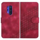 For OnePlus 8 Pro YX0060 Elephant Head Embossed Phone Leather Case with Lanyard(Rose Red) - 1