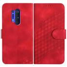 For OnePlus 8 Pro YX0060 Elephant Head Embossed Phone Leather Case with Lanyard(Red) - 1