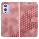 For OnePlus 9 YX0060 Elephant Head Embossed Phone Leather Case with Lanyard(Pink) - 1