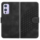 For OnePlus 9 YX0060 Elephant Head Embossed Phone Leather Case with Lanyard(Black) - 1