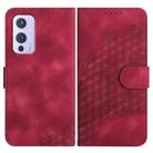 For OnePlus 9 YX0060 Elephant Head Embossed Phone Leather Case with Lanyard(Rose Red) - 1