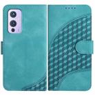 For OnePlus 9 YX0060 Elephant Head Embossed Phone Leather Case with Lanyard(Light Blue) - 1