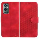 For OnePlus 9 Pro YX0060 Elephant Head Embossed Phone Leather Case with Lanyard(Red) - 1