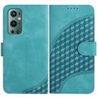For OnePlus 9 Pro YX0060 Elephant Head Embossed Phone Leather Case with Lanyard(Light Blue) - 1