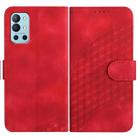 For OnePlus 9R 5G YX0060 Elephant Head Embossed Phone Leather Case with Lanyard(Red) - 1