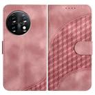 For OnePlus 11 YX0060 Elephant Head Embossed Phone Leather Case with Lanyard(Pink) - 1