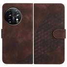 For OnePlus 11 YX0060 Elephant Head Embossed Phone Leather Case with Lanyard(Coffee) - 1