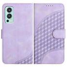 For OnePlus Nord 2 5G YX0060 Elephant Head Embossed Phone Leather Case with Lanyard(Light Purple) - 1