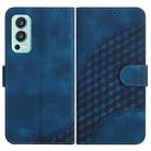 For OnePlus Nord 2 5G YX0060 Elephant Head Embossed Phone Leather Case with Lanyard(Royal Blue) - 1