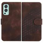 For OnePlus Nord 2 5G YX0060 Elephant Head Embossed Phone Leather Case with Lanyard(Coffee) - 1