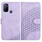 For OnePlus Nord N100 4G YX0060 Elephant Head Embossed Phone Leather Case with Lanyard(Light Purple) - 1