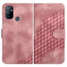 For OnePlus Nord N100 4G YX0060 Elephant Head Embossed Phone Leather Case with Lanyard(Pink) - 1